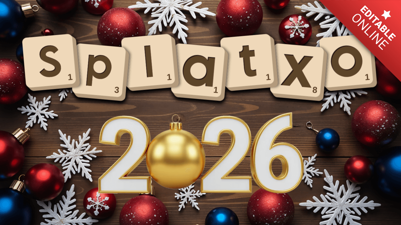 Splatxo | Festive New Year 2025 Greeting With Scrabble Tile | Text