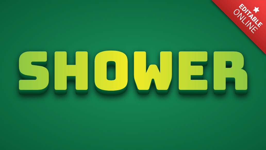 Shower Green 3D With Yellow Reflection Text Effect Generator