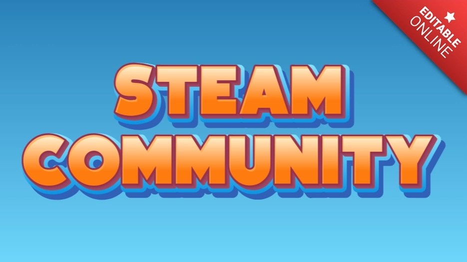 Steam Community Orange Blue Video Game 3D Text Effect Generator