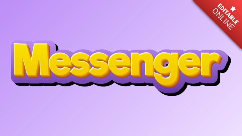 Messenger Yellow Purple 3D Text Effect Generator