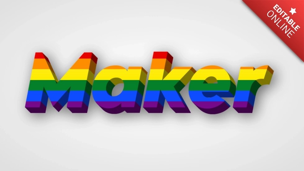 Maker Gay Pride 3D Text Effect Generator