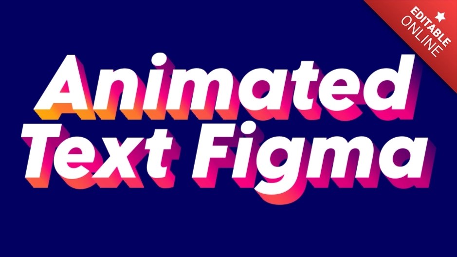 Animated Text Figma White 3D With Yellow Pink And Blue Gradient