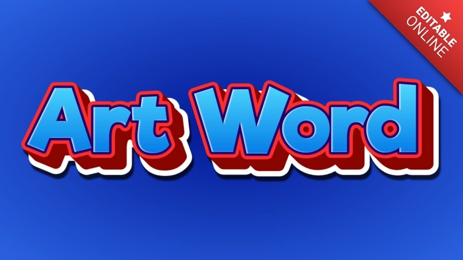 Art Word Superman Blue Red 3D Text Effect Generator