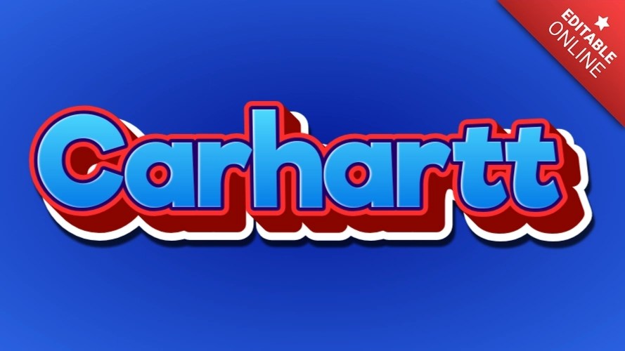 Carhartt Superman Blue Red 3D Text Effect Generator