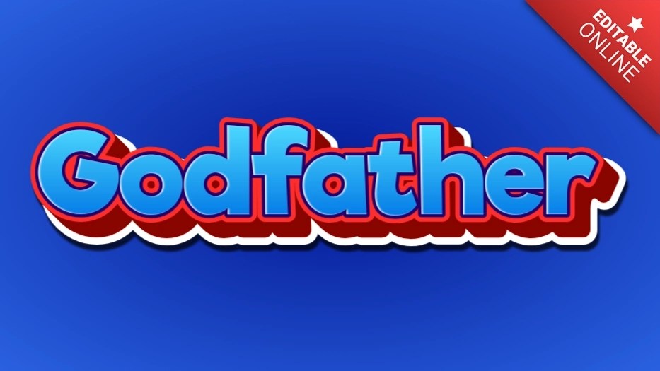 Godfather Superman Blue Red 3D Text Effect Generator