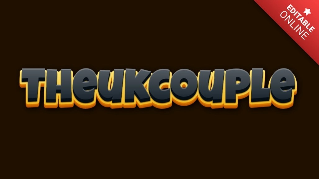 Theukcouple | 3D Amarillo Y Negro | Generador de Efectos de Texto
