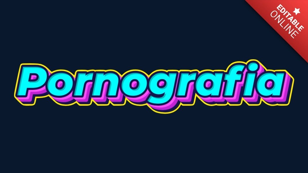 Pornografía | 3D Retro Vintage Azul Rosa | Generador de Efectos de Texto