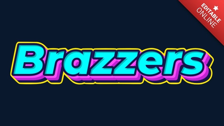 Brazzers | 3D Retro Vintage Azul Rosa | Generador de Efectos de Texto