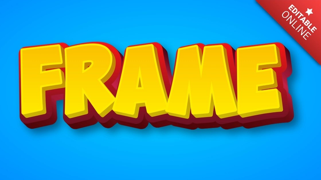 Frame Yellow And Red 3D Text Effect Generator