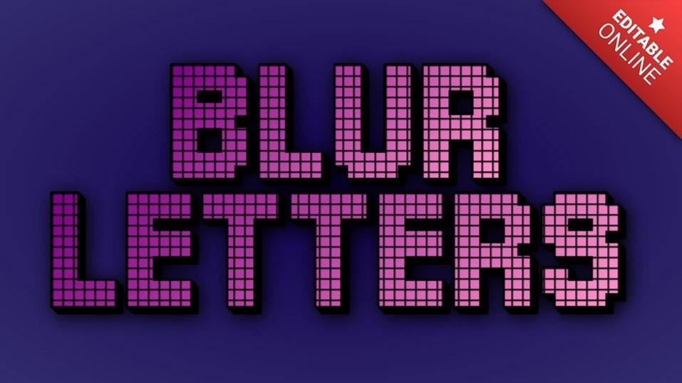 Blur Letters Video Game 3D Text Effect Generator