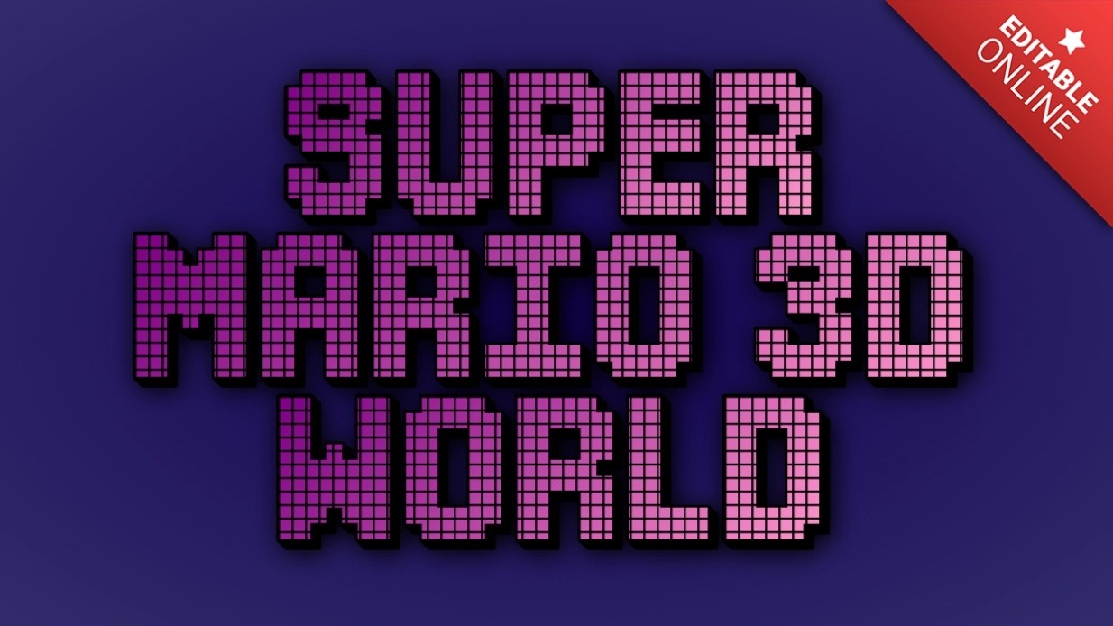 Super Mario 3D World Videogame Gerador de efeitos de texto