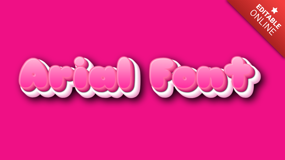 Arial Font Pink 3D Text Effect Generator