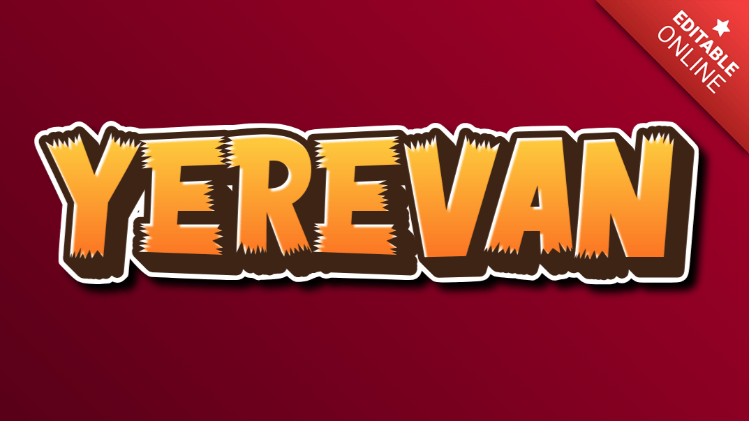 Yerevan 3D Savane Afrique Cartoon Générateur d'effet de texte