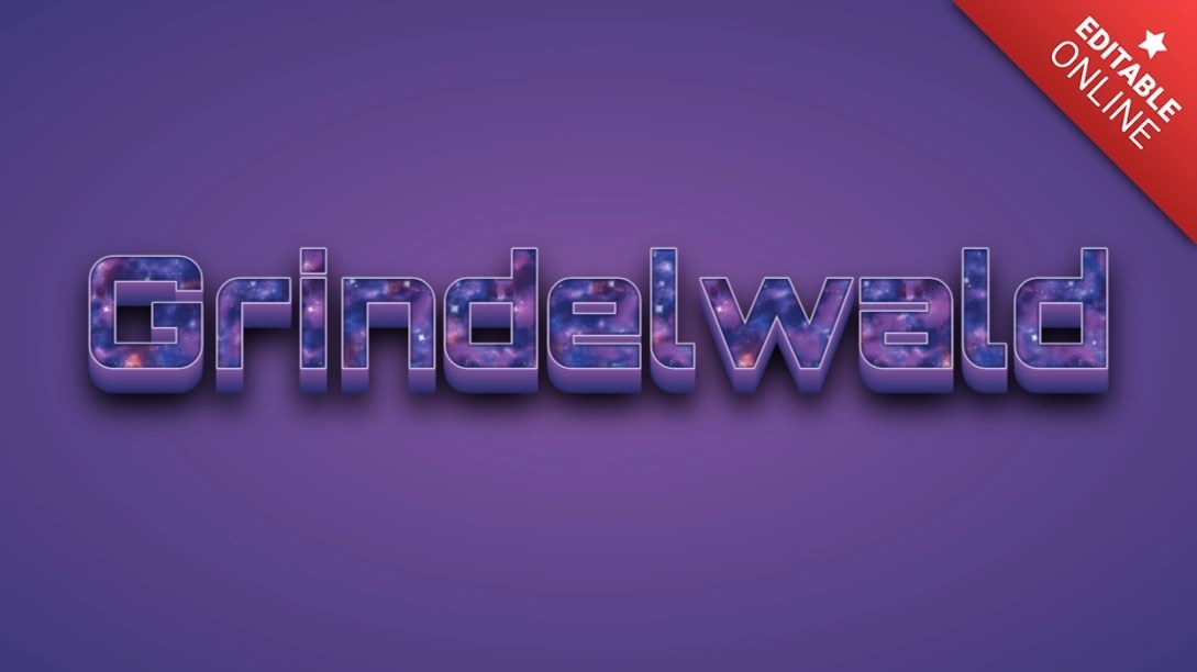Grindelwald 3D Galaxy Space Style Text Effect Generator