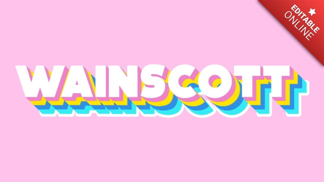 Wainscott Pink Yellow Green Vintage 3D Text Effect Generator