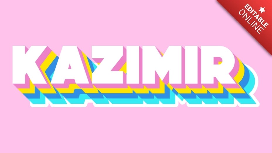 Kazimir 3D старинный текст розовый желтый зеленый Генератор