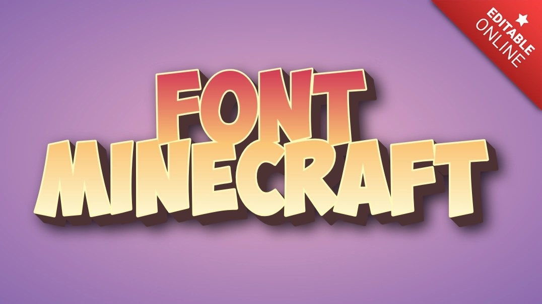 Font Minecraft Red, Yellow And Brown 3D Text Effect Generator