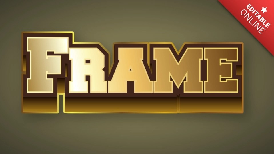 Frame Gold 3D Text Effect Generator