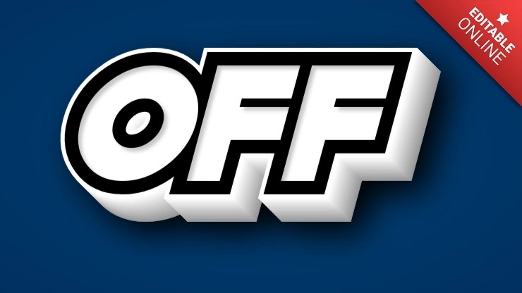 Off | Efecto 3D Estilo Deportivo Negro Blanco | Generador de Efectos de