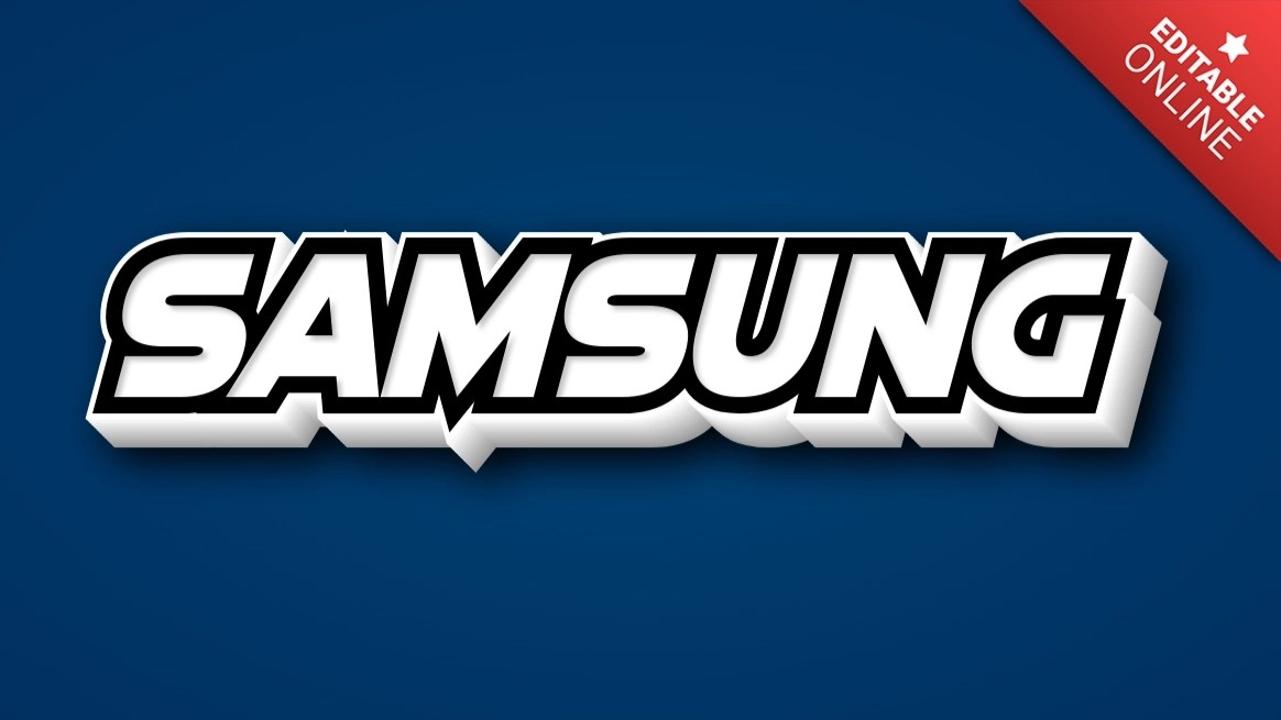 Samsung 3D Sport Black White Text Effect Generator