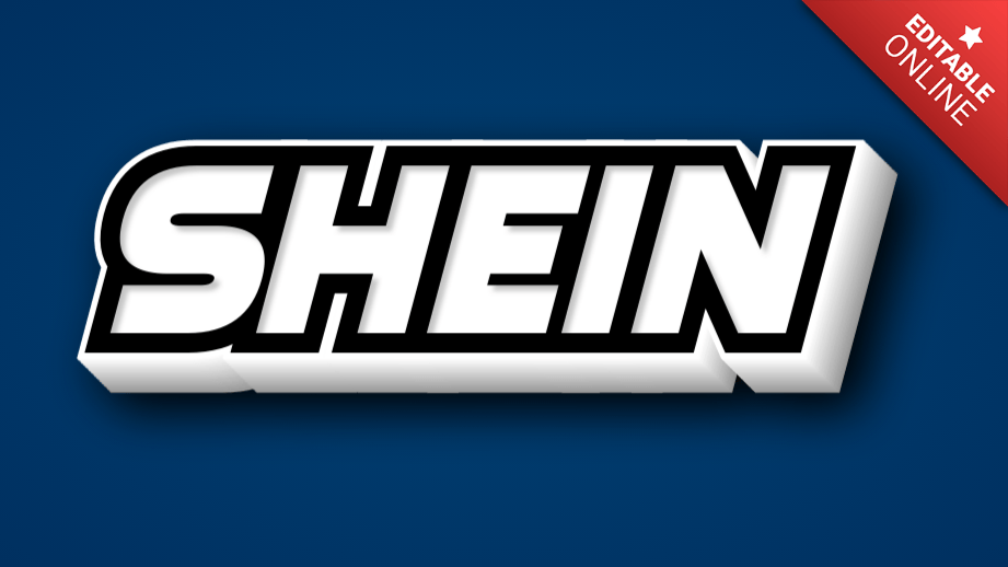 Shein 3D Sport Black White Text Effect Generator