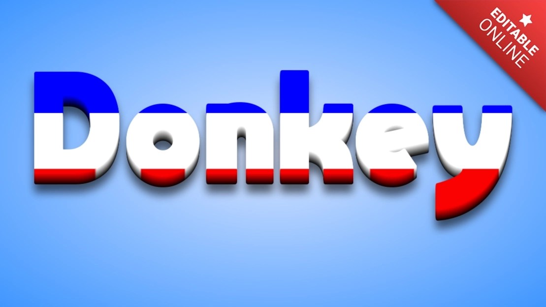 Donkey French Flag 3D Text Effect Generator