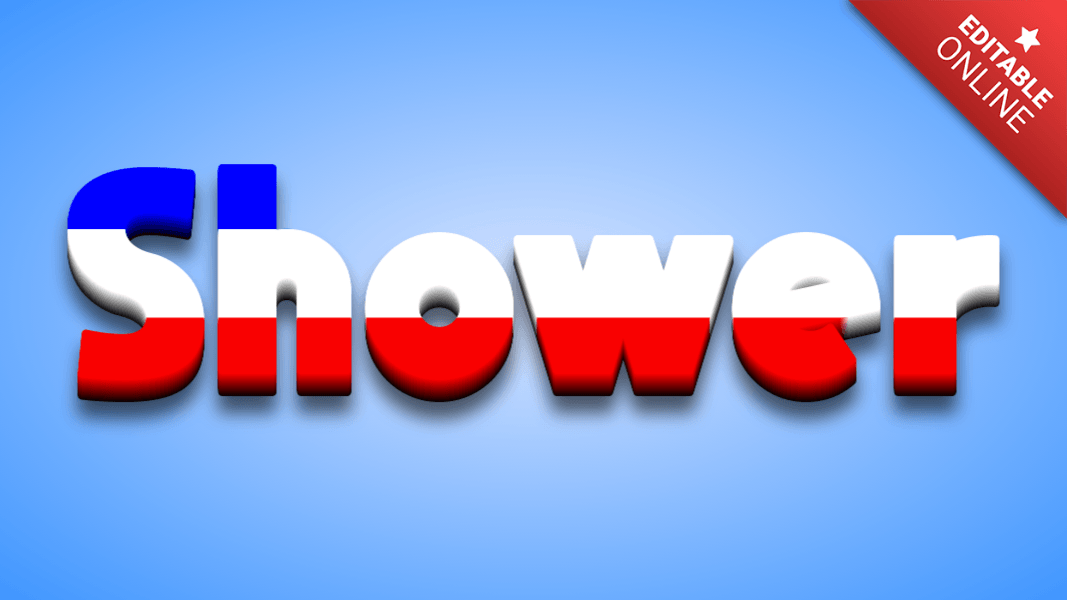 Shower French Flag 3D Text Effect Generator
