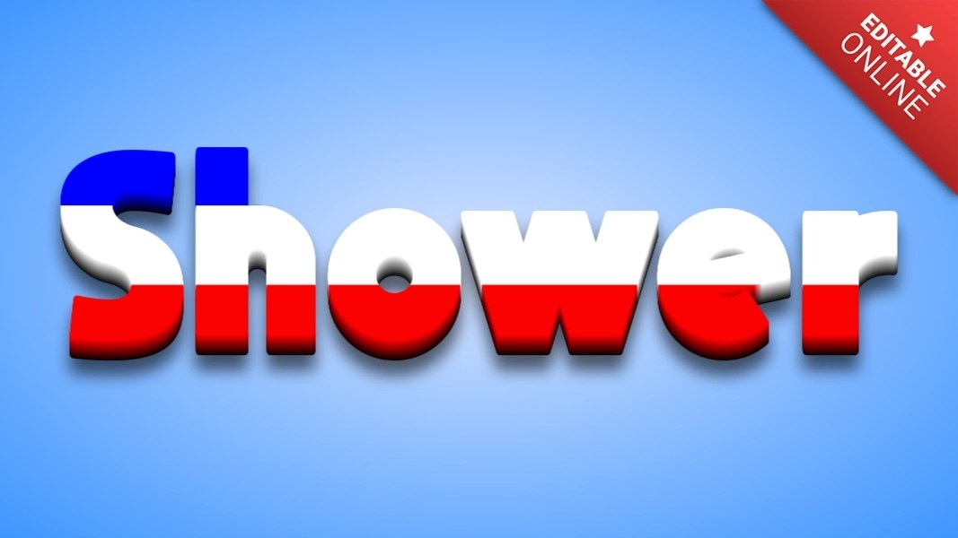 Shower French Flag 3D Text Effect Generator
