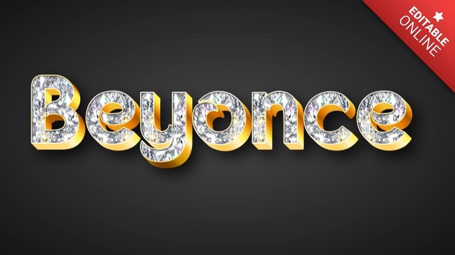 Beyonce 3D Diamond Style Text Effect Generator