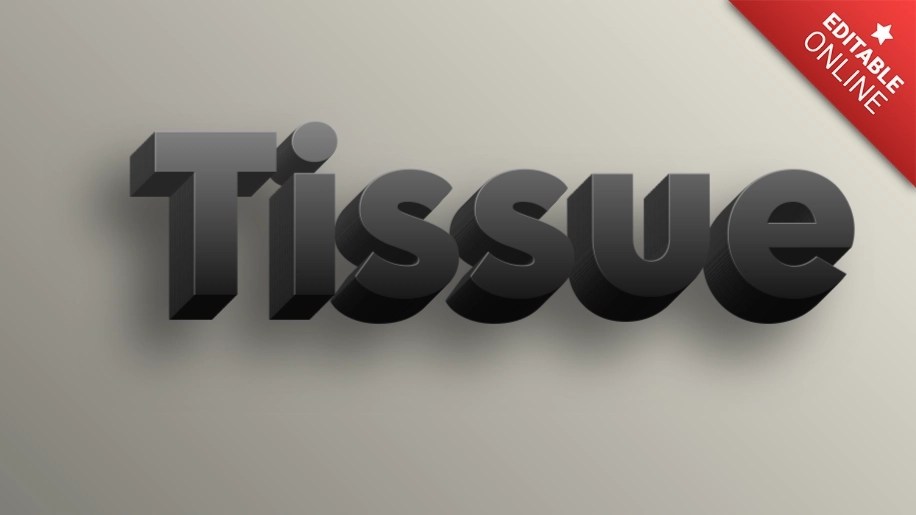 Tissue Black 3D Text Effect Generator