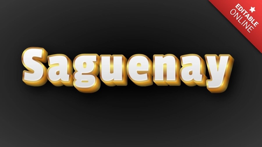 Saguenay Golden Texture 3D Text Effect Generator