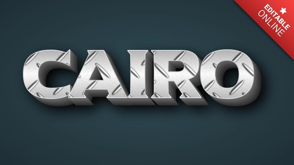 Cairo Iron Man 3D Text Effect Generator