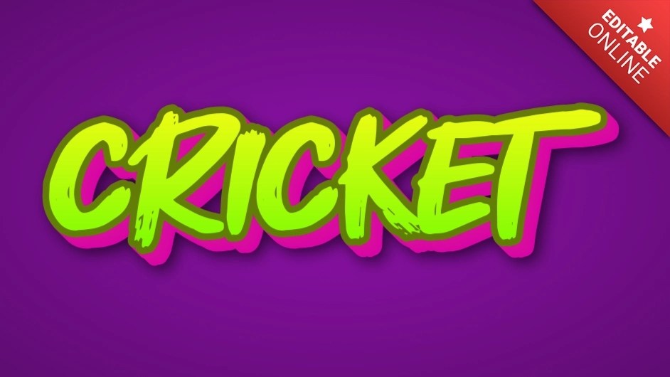 Cricket Green And Pink 3D Text Effect Generator