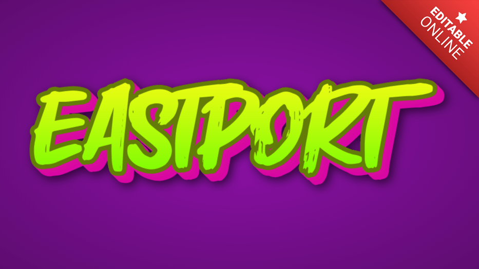 Eastport Green And Pink 3D Text Effect Generator