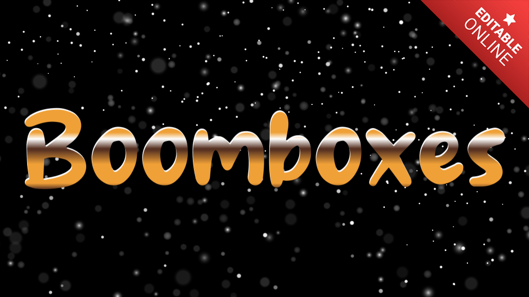 Boomboxes Golden On Snow Background Text Effect Generator