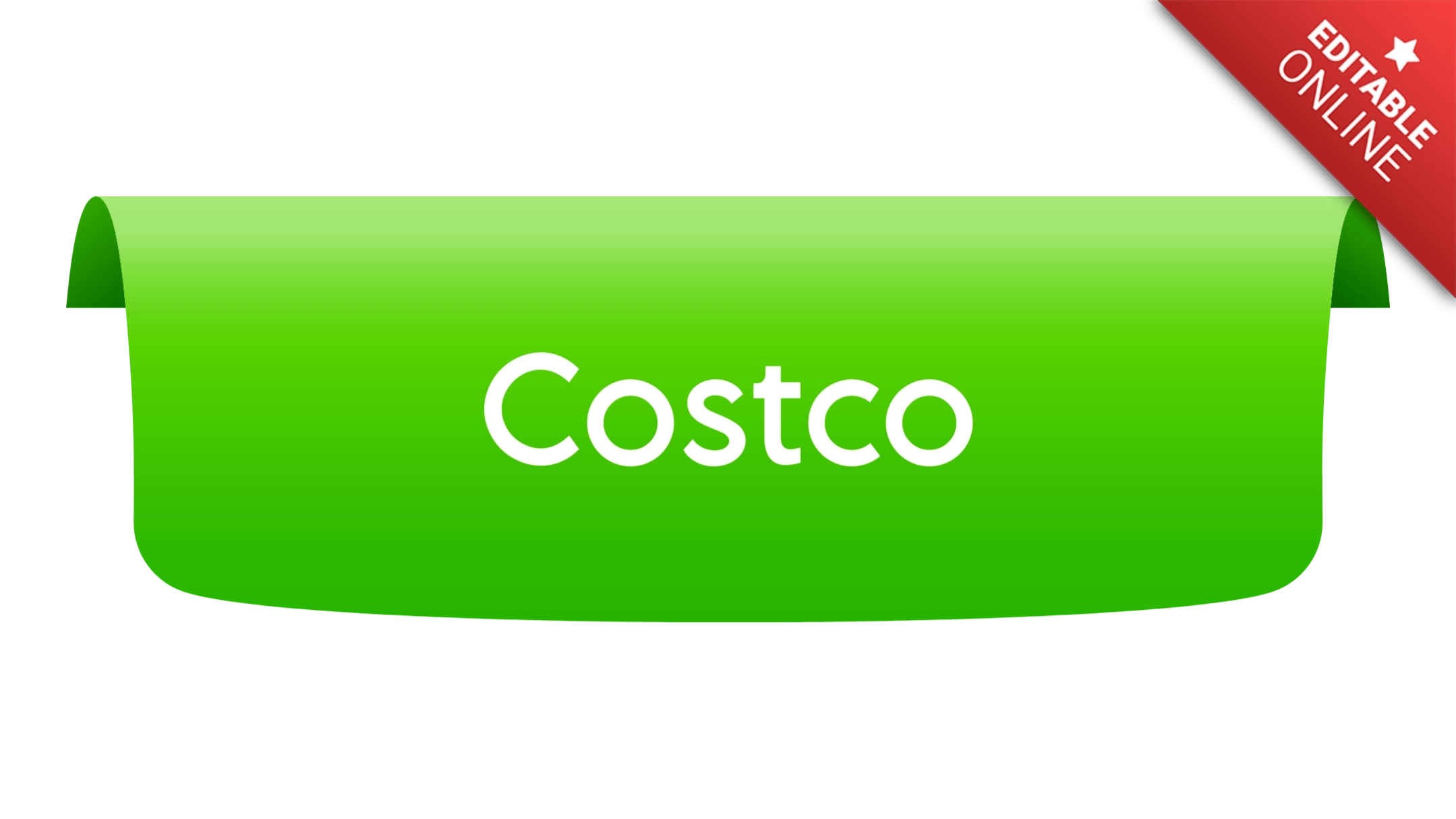 Costco Green Ribbon Badge Label Text Effect Generator