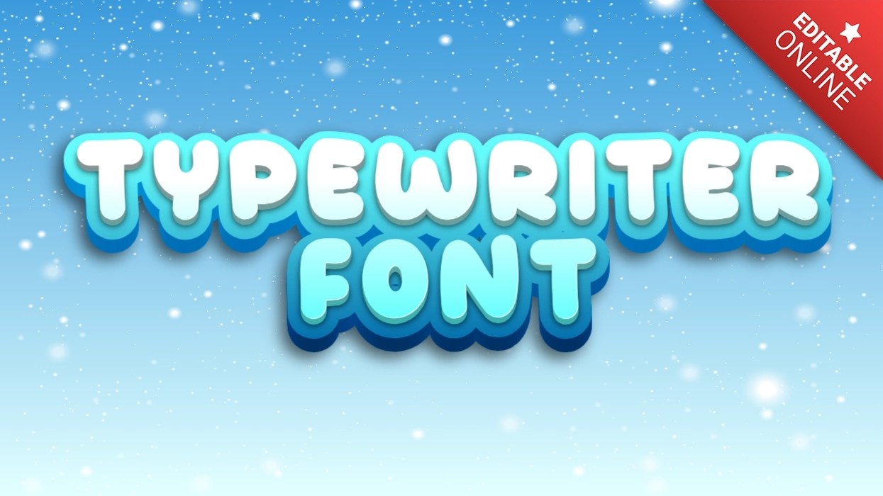 Typewriter Font Frosty 3D Text Effect Generator