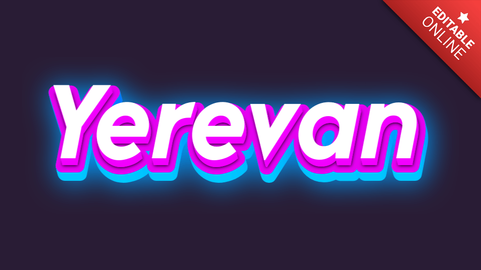 Yerevan Efeito Azul E Rosa Gerador de efeitos de texto