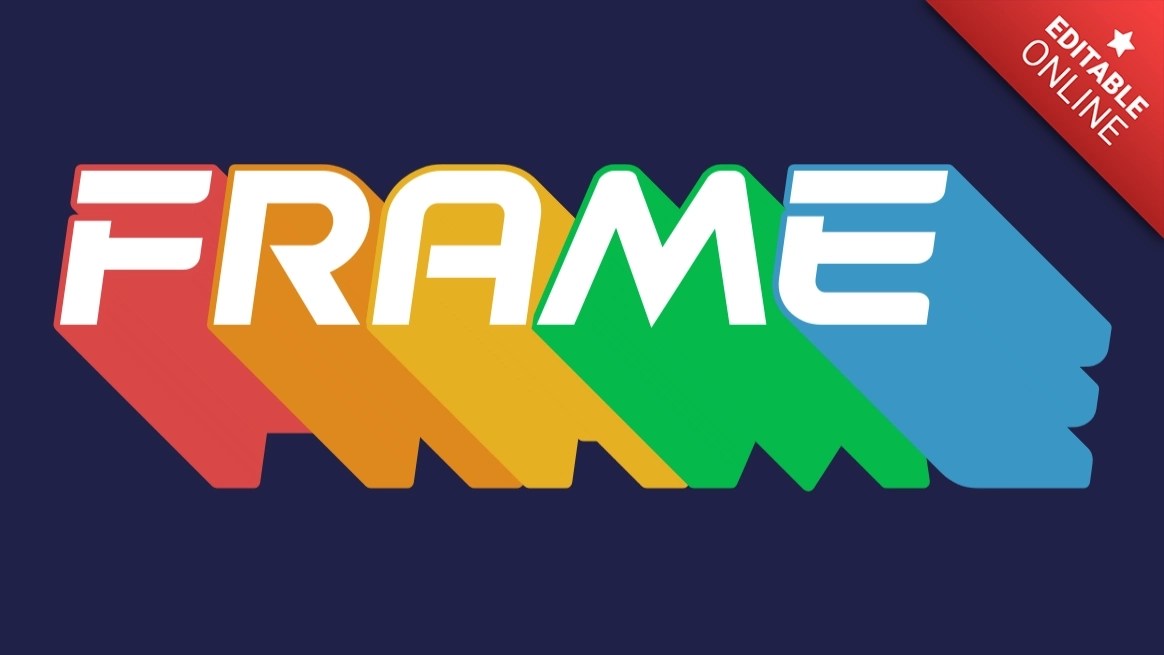 Frame Colorful Alphabet With Long 3D Shadow Text Effect Generator