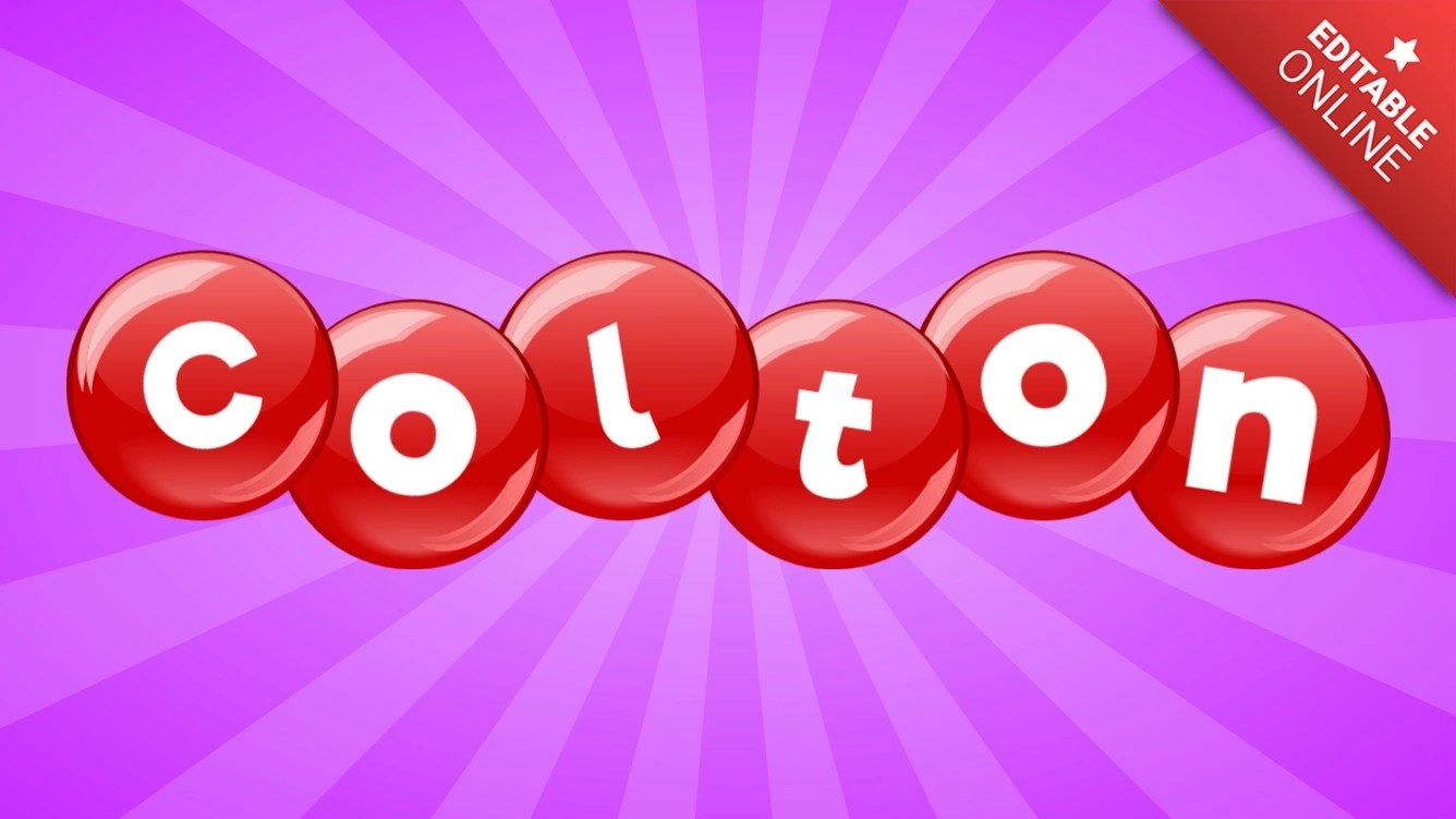 Colton Style On Red Balls Editable Online Text Effect Generator