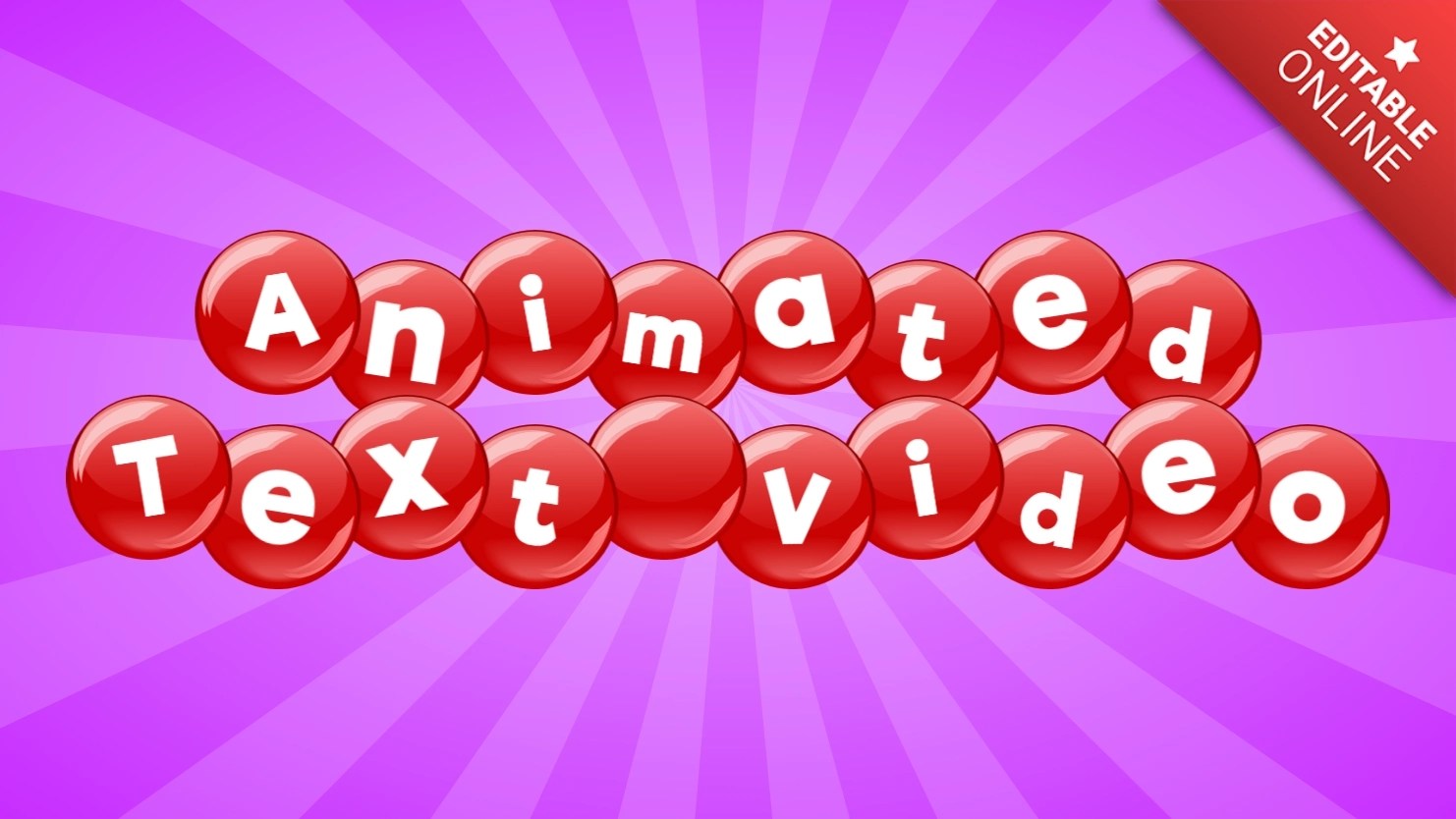 Animated Text Video Style On Red Balls Editable Online Text Effect