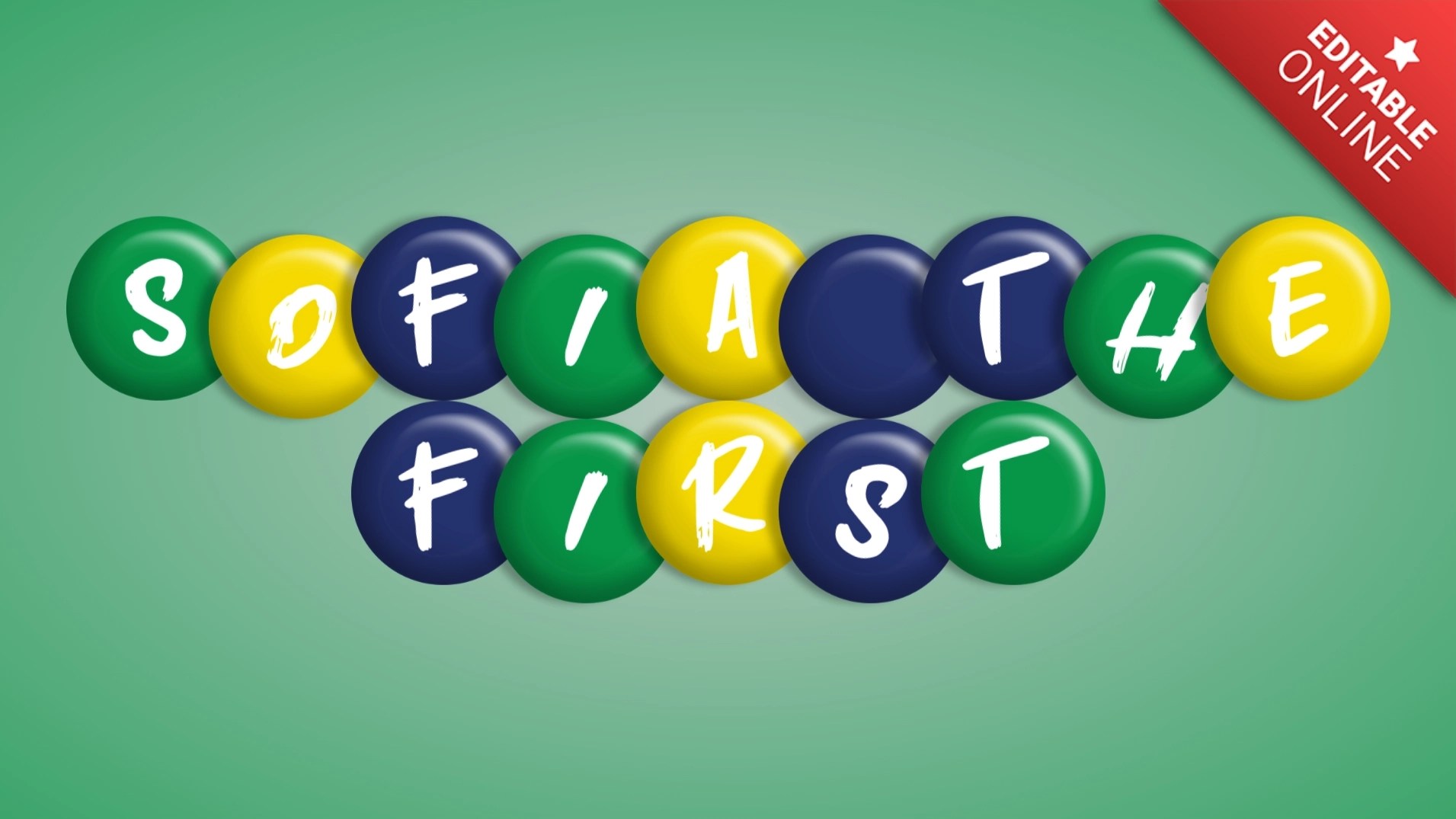 Sofia The First Brazil Flag Editable Text Effect Generator