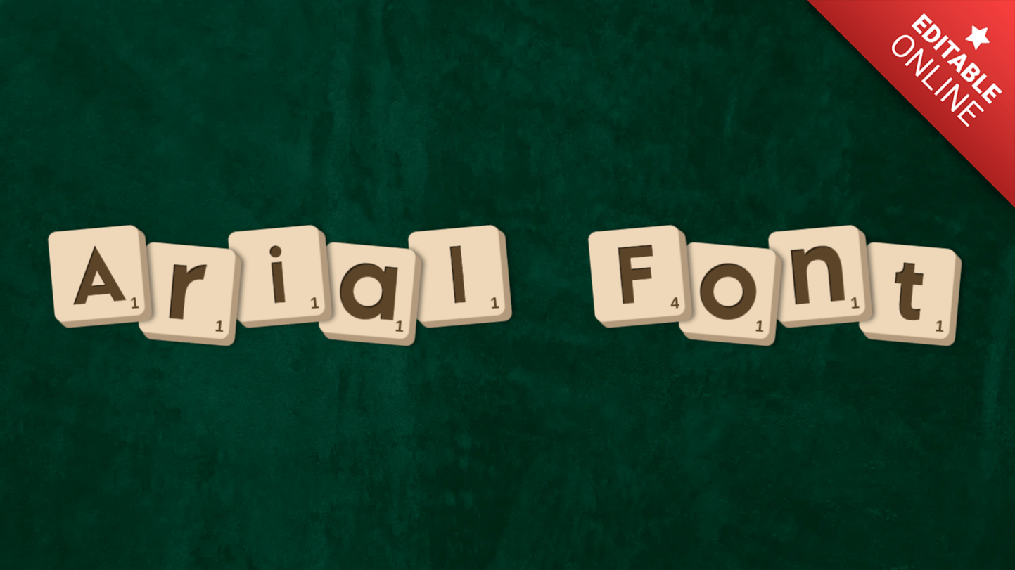 Arial Font Editable Scrabble Letter Style Text Effect Generator