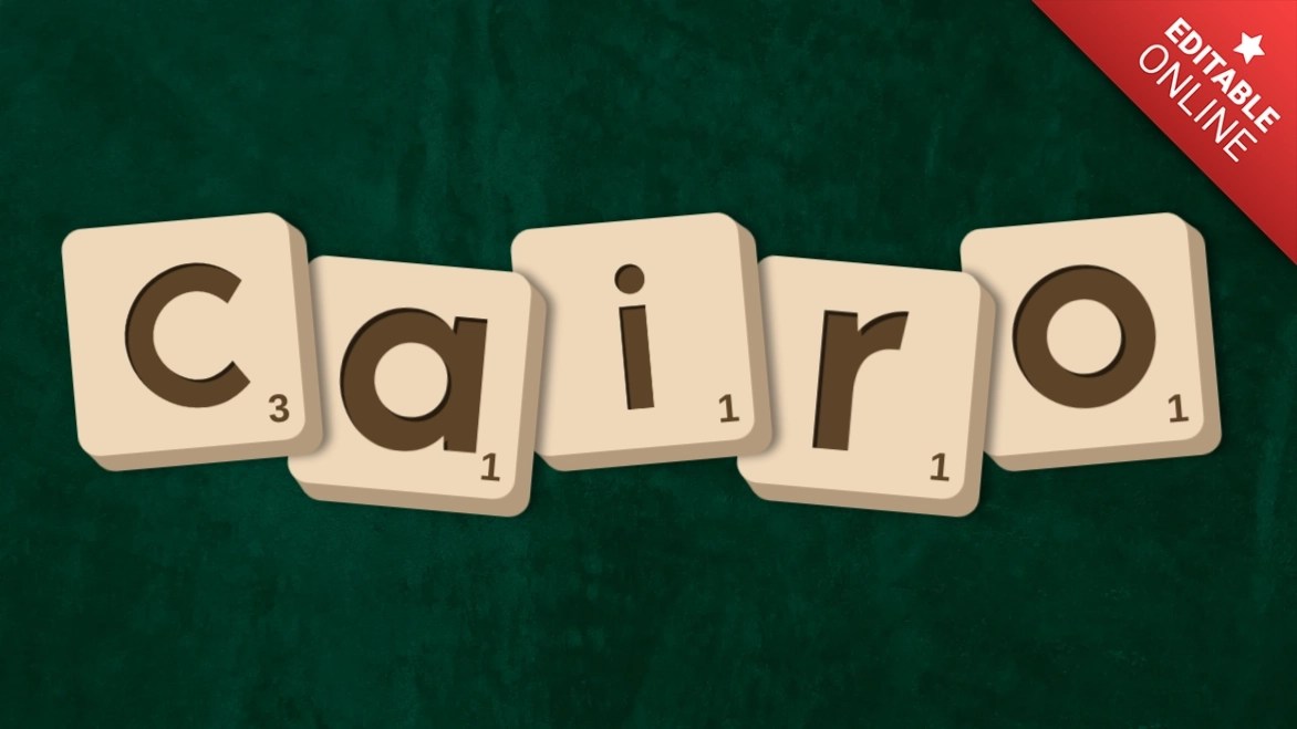 Cairo Editable Scrabble Letter Style Text Effect Generator