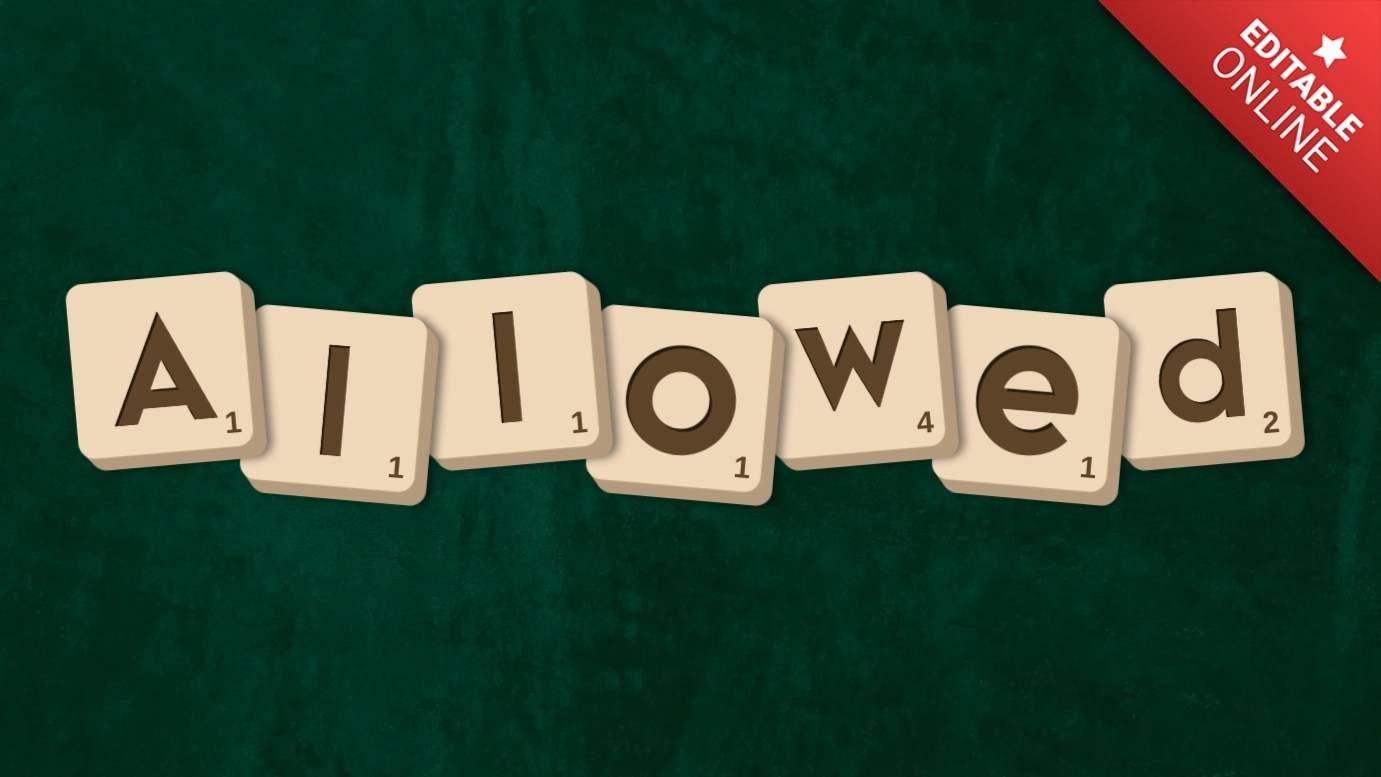 Allowed Editable Scrabble Letter Style Text Effect Generator