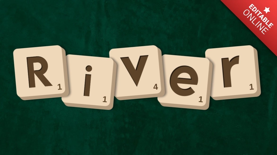 River Editable Scrabble Letter Style Text Effect Generator