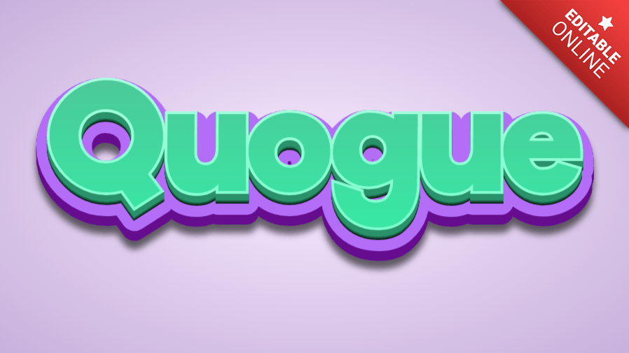 Quogue Green Purple 3D Text Effect Generator