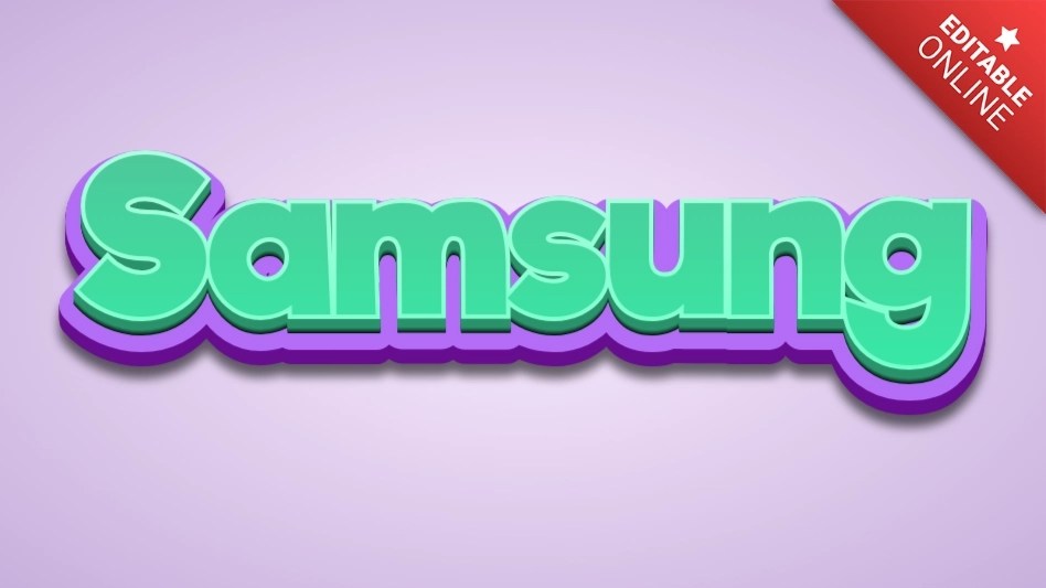 Samsung Green Purple 3D Text Effect Generator