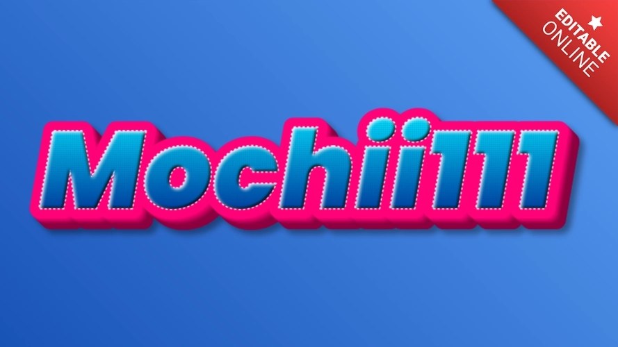 Mochii111 | 3D Rosa Azul | Gerador de efeitos de texto