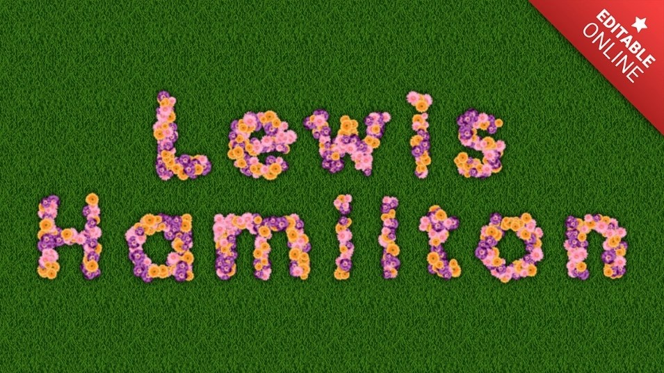 Lewis Hamilton Editable Flowers Text Effect Generator